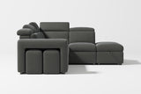 Valencia Finn Fabric Sectional Sofa Bed with Right Hand Storage, Dark Grey Color