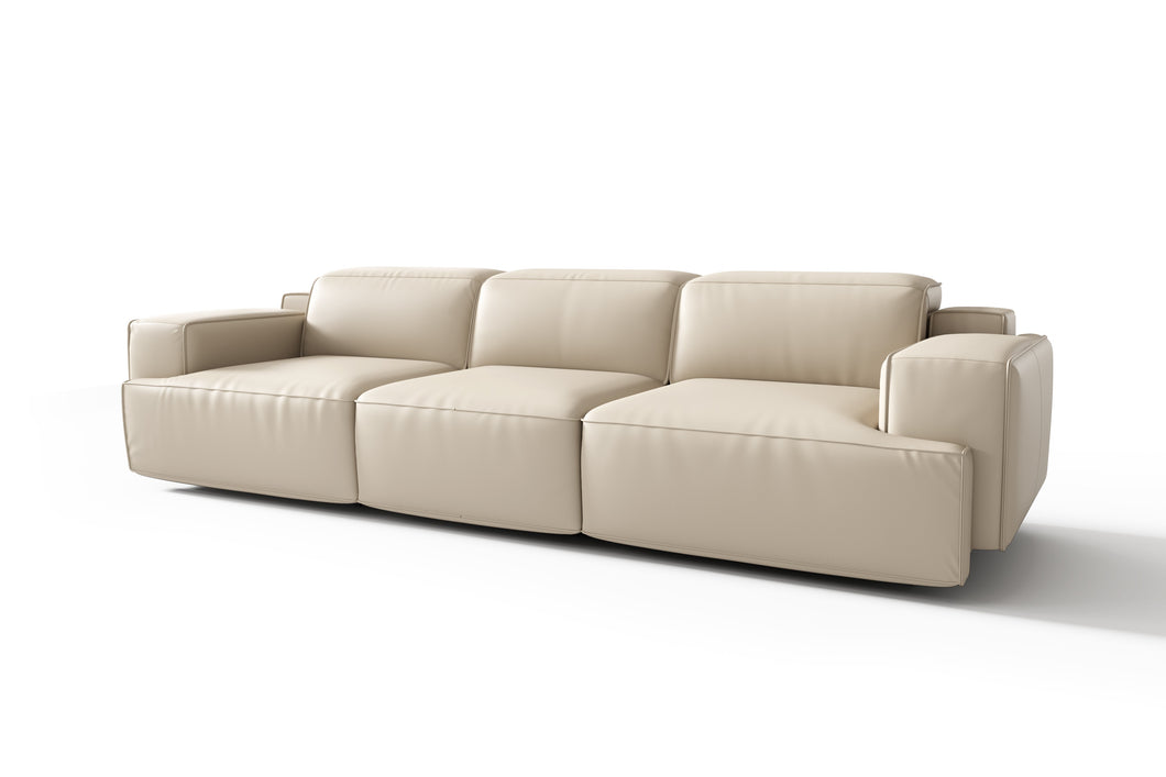 Valencia Valentina Leather Three Seats Recliner Sofa, Beige