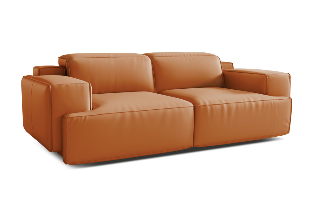 Valencia Valentina Leather Loveseat Recliner Sofa, Cognac