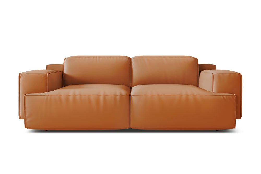 Valencia Valentina Leather Loveseat Recliner Sofa, Cognac