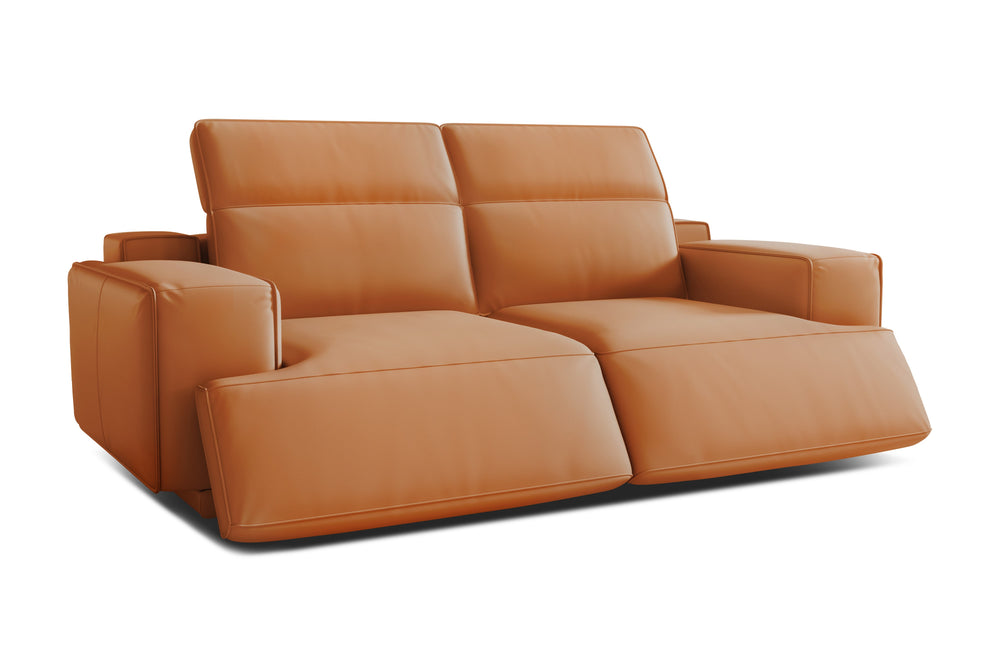 Valencia Valentina Leather Loveseat Recliner Sofa, Cognac