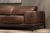 Valletta Sectional Leather Sofa, L-Shape & Left Chaise, Dark Brown
