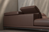Valletta Sectional Leather Sofa, L-Shape & Left Chaise, Dark Brown