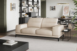 Valencia Valletta Top Grain Leather Loveseat Sofa, Rose Beige