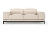 Valencia Valletta Top Grain Leather Loveseat Sofa, Rose Beige
