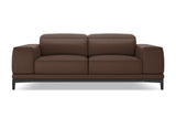 Valencia Valletta Top Grain Leather Loveseat Sofa, Dark Brown