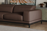 Valencia Valletta Top Grain Leather Three Seats with Left Chaise Sofa, Dark Brown