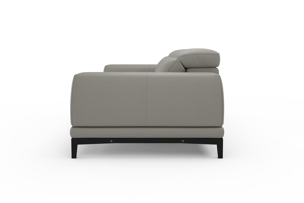 Valencia Valletta Top Grain Leather Loveseat Sofa, Grey