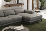 Valencia Valletta Top Grain Leather Three Seats with Right Chaise Sofa, Grey