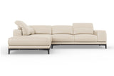 Valencia Valletta Top Grain Leather L-Shape with Left Chaise Sofa, Rose Beige