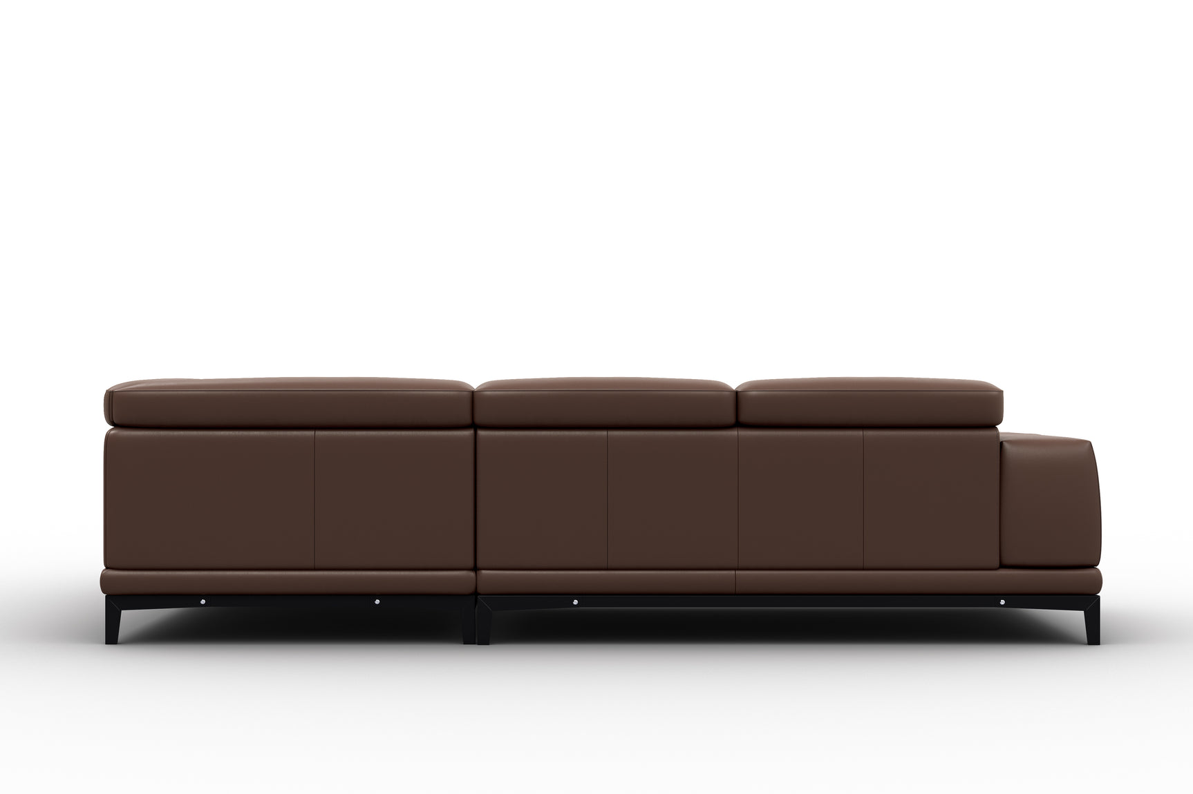 Valletta Sectional Leather Sofa, L-Shape & Right Chaise, Dark Brown