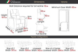 Valencia Verona Power Headrest Row of 4 Loveseat Right Black