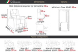 Valencia Verona Power Headrest Row of 3 Loveseat Right Black