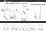 Valencia Verona Power Headrest Row of 5 Loveseat Left Black