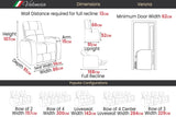 Valencia Verona Power Headrest Row of 2 Loveseat Black