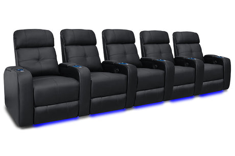 Valencia Verona Power Headrest Row of 5 Black