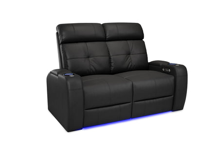 Valencia Verona Power Headrest Row of 2 Loveseat Black