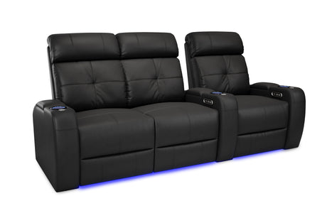 Valencia Verona Power Headrest Row of 3 Loveseat Left Black