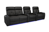 Valencia Verona Power Headrest Row of 4 Loveseat Left Black