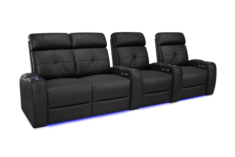 Valencia Verona Power Headrest Row of 4 Loveseat Left Black