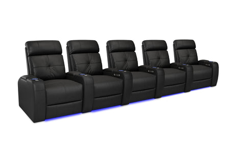 Valencia Verona Power Headrest Row of 5 Black