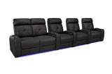 Valencia Verona Power Headrest Row of 5 Loveseat Left Black