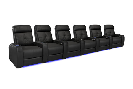 Valencia Verona Power Headrest Row of 6 Black