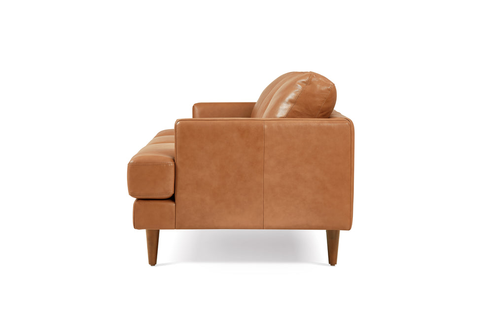 Valencia Grosseto Top Grain Leather Sofa, Three Seats Cognac