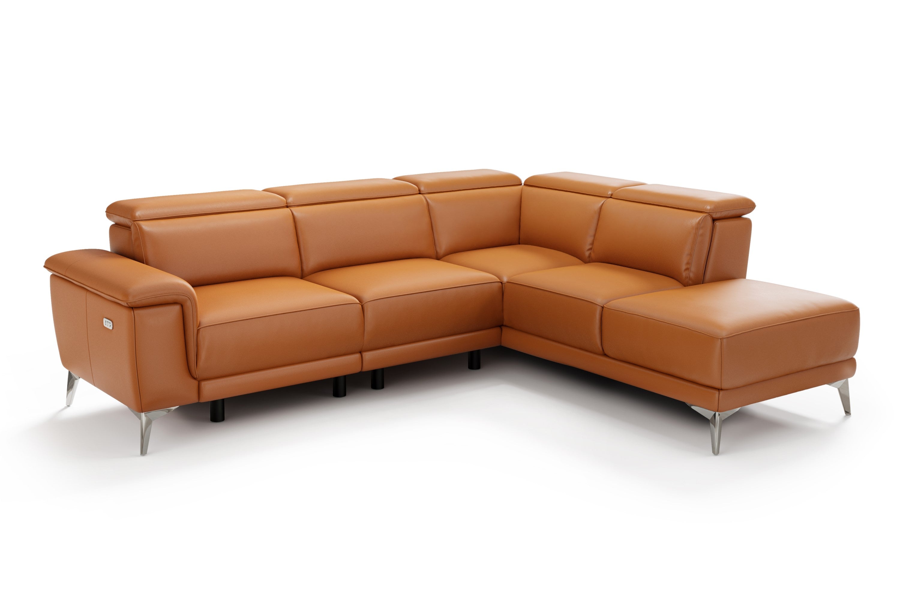 Brown leather reclining sectional discount