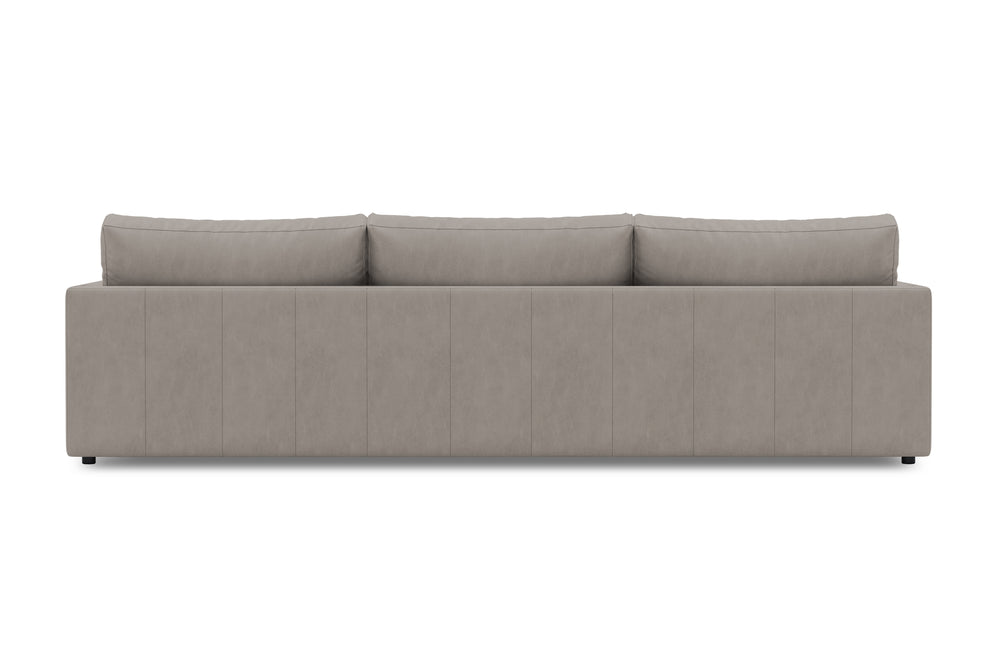 Valencia Serena Leather Three Seats Sectional Sofa, Light Grey