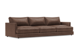 Valencia Serena Leather Three Seats Sectional Sofa, Brown