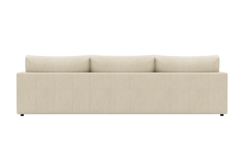 Valencia Serena Leather Three Seats Sectional Sofa, Beige