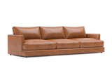 Valencia Serena Leather Three Seats Sectional Sofa, Cognac