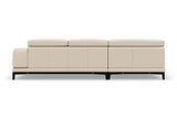 Valencia Valletta Top Grain Leather L-Shape with Left Chaise Sofa, Rose Beige
