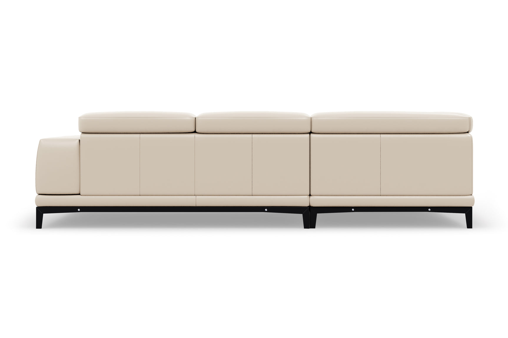 Valencia Valletta Top Grain Leather L-Shape with Left Chaise Sofa, Rose Beige