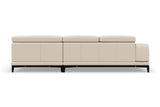 Valencia Valletta Top Grain Leather L-Shape with Right Chaise Sofa, Rose Beige
