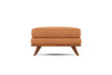 Valencia Artisan Top Grain Leather Ottoman, Cognac Color