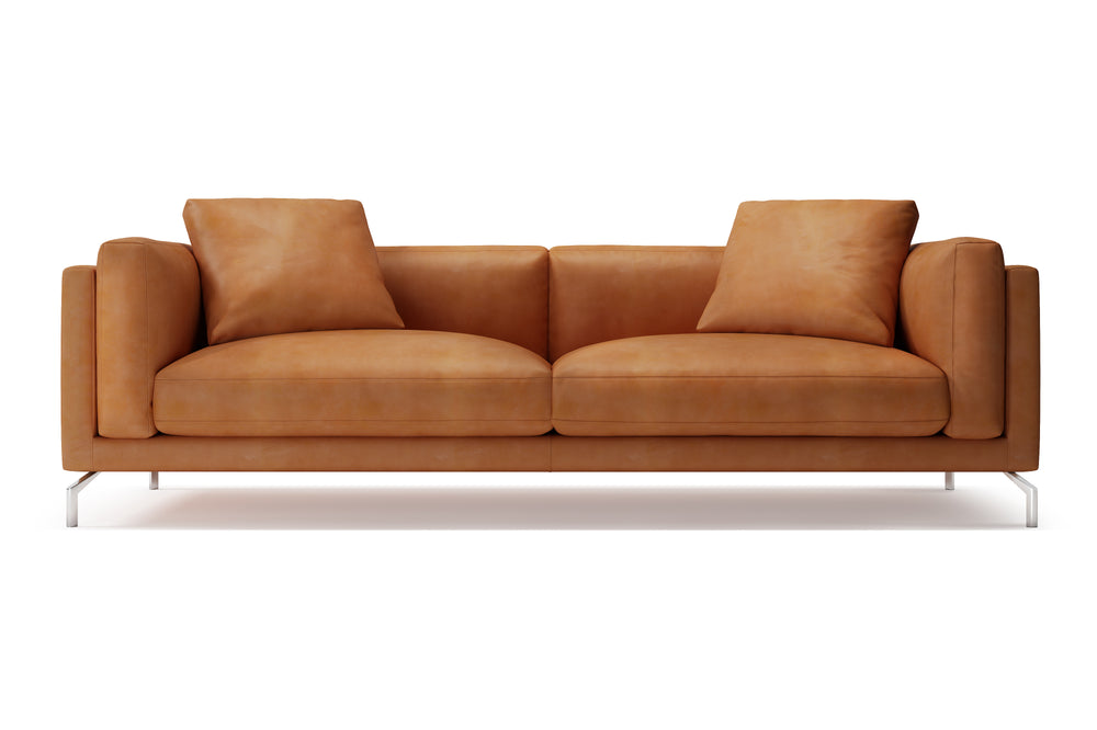 Valencia Zadar Leather Wide Seats Sofa, Cognac