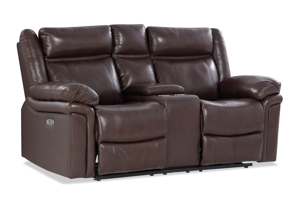 Dark brown loveseat recliner deals