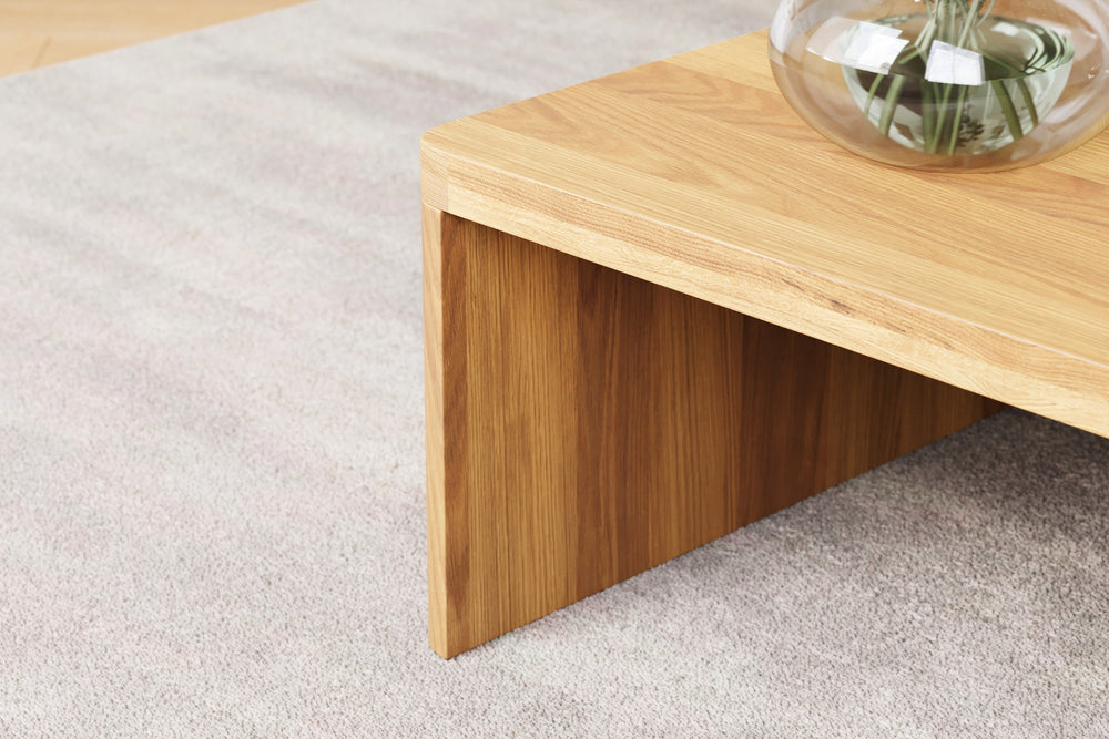 Valencia Madeline Solid Oak Square Coffee Table, Natural Color