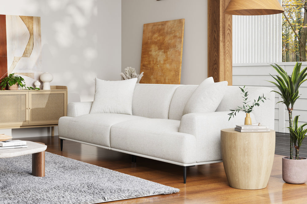 Valencia Kotor Modern Fabric Sofa, White