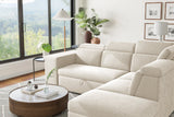 Valencia Finn Fabric Sectional Sofa Bed with Right Hand Storage, Beige Color