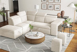 Valencia Finn Fabric Sectional Sofa Bed with Left Hand Storage, Beige Color