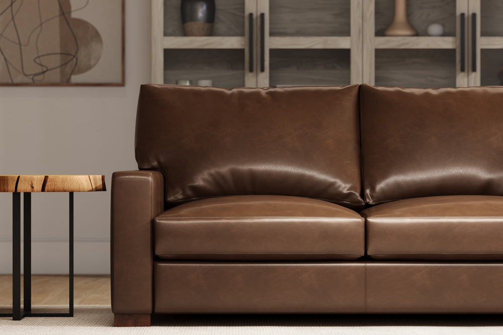 Valencia Luton Leather Sofa, Three Seats, Lipari Choco