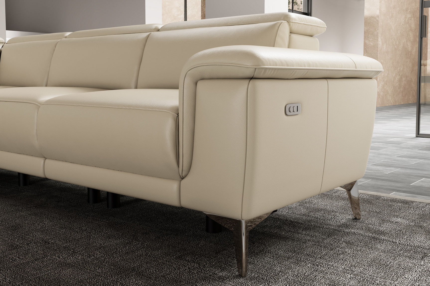 Pista Leather Reclining Sectional Sofa