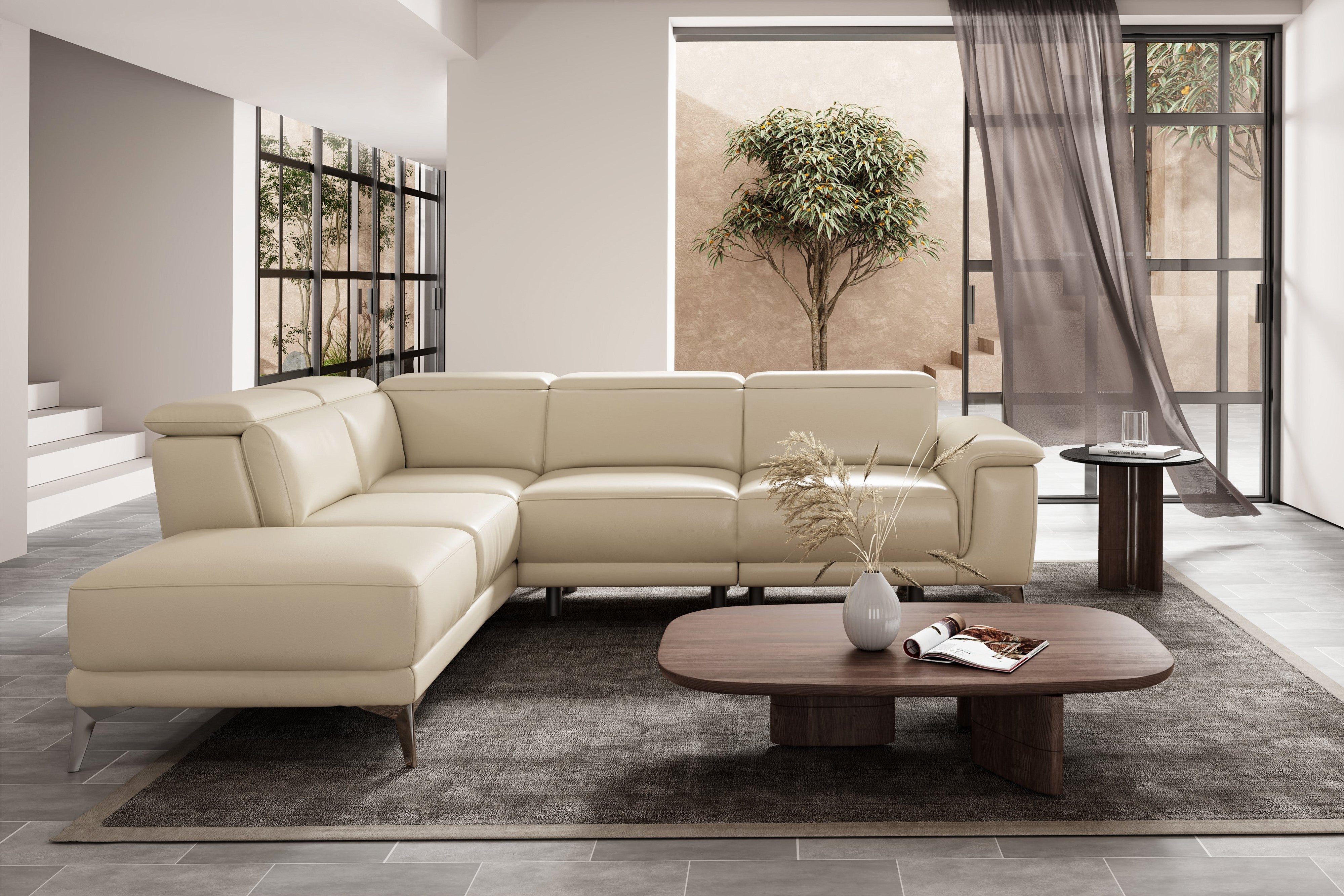 Leather sectional deals with electric recliner