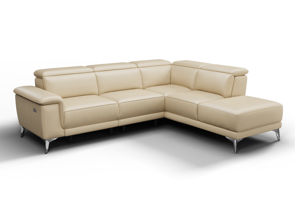 Taupe leather sectional with chaise deals