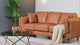 Valencia Artisan Wide Three Seats Leather Sofa, Cognac Color