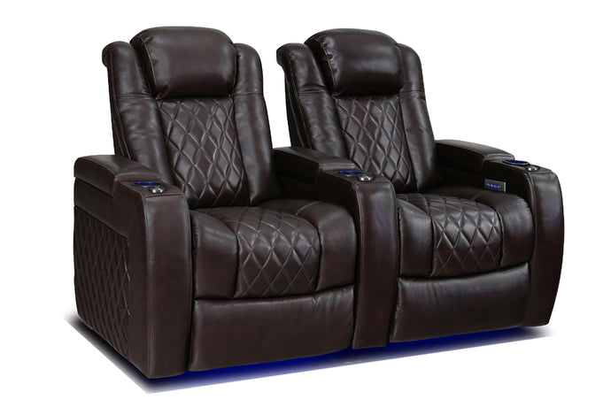 Valencia Tuscany Home Cinema Seating Row of 2 Dark Chocolate