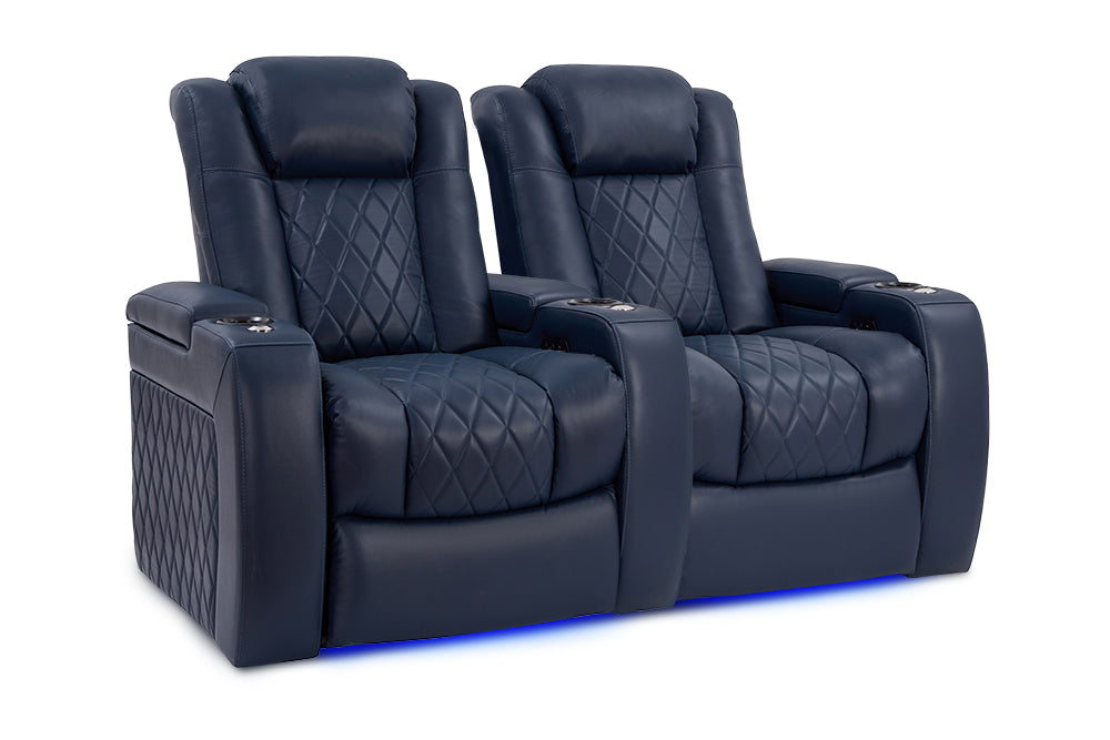 Valencia Tuscany Home Cinema Seating Row of 2 Navy Blue